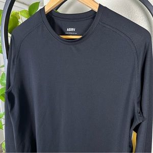 ASRV Mens Black Oversized Long Sleeve Shirt Size M Stretch Casual Gym DSG-0149